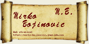 Mirko Bojinović vizit kartica